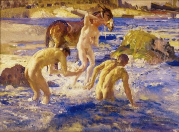 Anzacs baignade dans la mer George Washington Lambert Peinture à l'huile